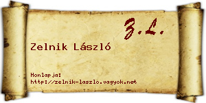 Zelnik László névjegykártya