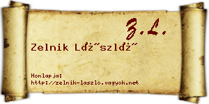 Zelnik László névjegykártya